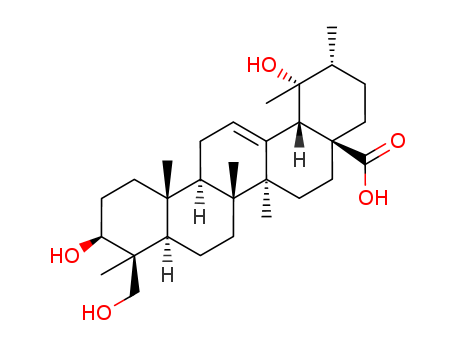 121467-43-4,Urs-12-en-28-oic acid,3,19,23-trihydroxy-, (3b,4b)-,(+)-Rotungenicacid; Rotungenic acid