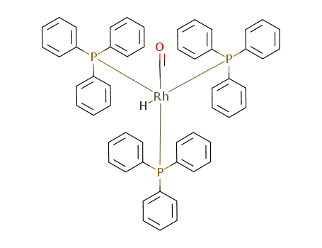 Molecular Structure of 17185-29-4 (Carbonyltris(triphenylphosphine)rhodium(I) hydride)