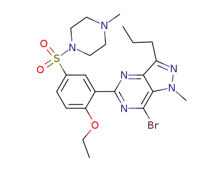 Molecular Structure of 1033861-54-9 (7-bromo-1-methyl-5-[2-ethoxy-5-(4-methylpiperazinylsulfonyl)-phenyl]-3-n-propyl-1H-pyrazolo[4,3-d]pyrimidine)