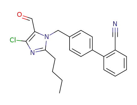Molecular Structure of 124750-67-0 (2-n-Butyl-4-chloro-1-[(2'-cyanobiphenyl-4-yl)methyl]imidazole-5-carboxaldehyde)