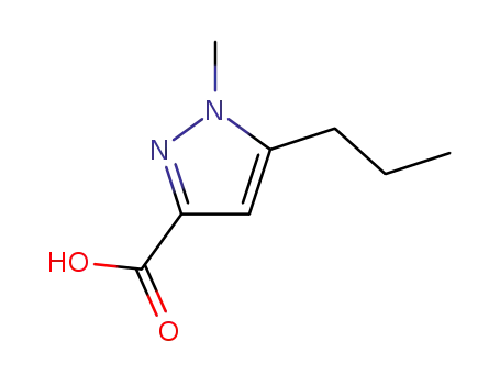 Molecular Structure of 247583-70-6 (1H-Pyrazole-3-carboxylicacid,1-methyl-5-propyl-(9CI))