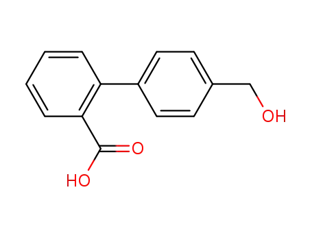 Molecular Structure of 158144-54-8 (4'-(Hydroxymethyl)-[1,1'-Biphenyl]-2-Carboxylic Acid)