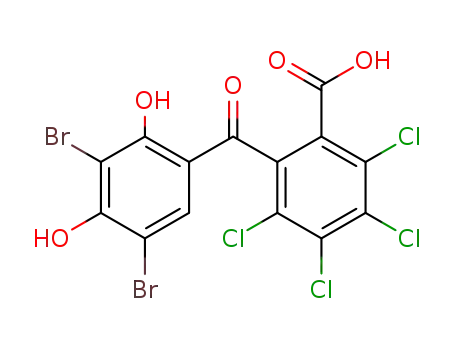 Molecular Structure of 21811-71-2 (2,3,4,5-tetrachloro-6-(3,5-dibromo-2,4-dihydroxy-benzoyl)-benzoic acid)