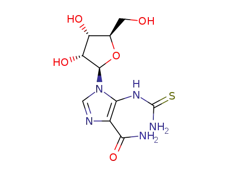 Molecular Structure of 133068-54-9 (1-(β-D-ribofuranosyl)-5-(thiocarbamoyl)amino-1H-imidazole-4-carboxamide)