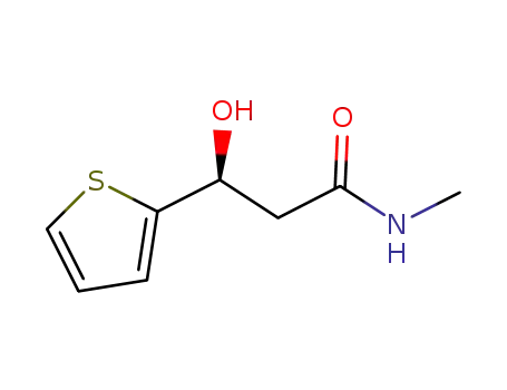Molecular Structure of 603959-56-4 ((S)-3-hydroxy-N-methyl-3-(thiophen-2-yl)propanamide)
