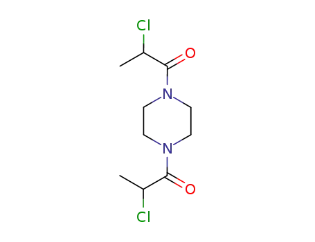 Molecular Structure of 6328-56-9 (2-chloro-1-[4-(2-chloropropanoyl)piperazin-1-yl]propan-1-one)