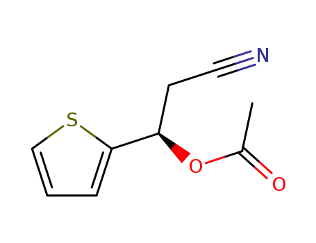 Molecular Structure of 597581-26-5 ((R)-2-cyano-1-(thiophen-2-yl)ethyl acetate)