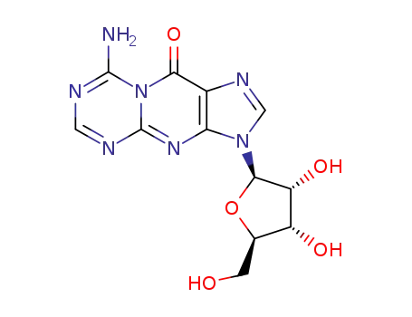 Molecular Structure of 92220-57-0 (8-amino-3,10-dihydro-10-oxo-3-β-D-ribofuranosyl-1,3,5-triazino<1,2-a>purine)