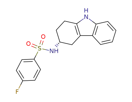 Molecular Structure of 116650-36-3 ((R)-4-fluoro-N-(2,3,4,9-tetrahydro-1H-carbazol-3-yl)benzenesulfonamide)