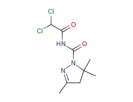 Molecular Structure of 129309-01-9 (3,5,5-Trimethyl-4,5-dihydro-pyrazole-1-carboxylic acid (2,2-dichloro-acetyl)-amide)