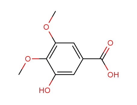 Molecular Structure of 1916-08-1 (3-Hydroxy-4,5-dimethoxybenzoic acid)