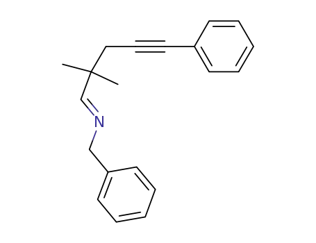 Molecular Structure of 1198092-67-9 ((E)-N-(2,2-dimethyl-5-phenylpent-4-yn-1-ylidene)benzylamine)