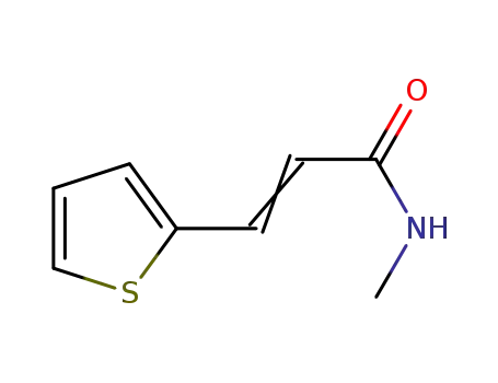 Molecular Structure of 39145-15-8 (3-methylamino-1-thiophen-2-yl-propenone)