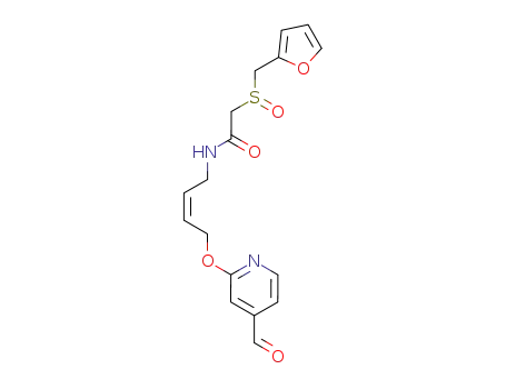 Molecular Structure of 118287-95-9 (N-[(Z)-4-(4-Formyl-pyridin-2-yloxy)-but-2-enyl]-2-(furan-2-ylmethanesulfinyl)-acetamide)
