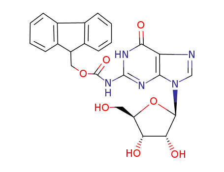 Molecular Structure of 87424-18-8 (N<sup>2</sup>-<<9-fluorenylmethyl)oxy>carbonyl>guanosine)