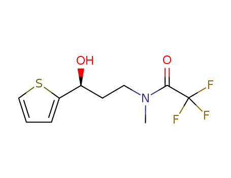 Molecular Structure of 1204210-39-8 ((S)-3-(N-trifluoroacetyl-N-methyl)amino-1-(2-thienyl)propan-1-ol)