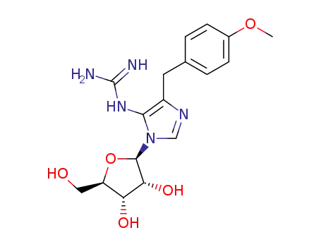 Molecular Structure of 78907-26-3 (4-(p-methoxybenzyl)-5-guanidino-1-β-D-ribofuranozylimidazole)
