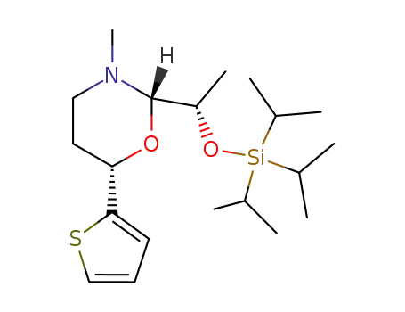 Molecular Structure of 919530-17-9 ((2S,6S)-2-[(S)-1-triisopropylsilyloxyethyl]-3-methyl-6-(thiophen-2-yl)-1,3-oxazinane)
