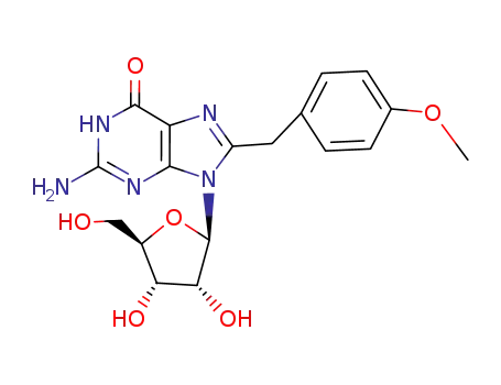 Molecular Structure of 78907-24-1 (8-(p-methoxybenzyl)guanosine)