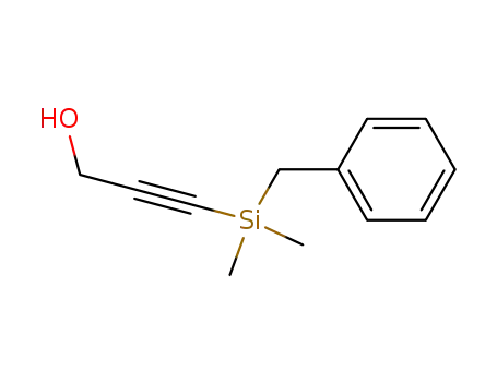 Molecular Structure of 82753-05-7 (2-Propyn-1-ol, 3-[dimethyl(phenylmethyl)silyl]-)
