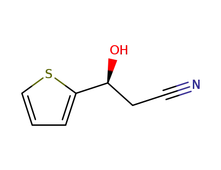 Molecular Structure of 591727-36-5 ((S)-3-hydroxy-3-(thiophen-2-yl)propanenitrile)
