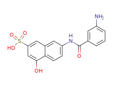Molecular Structure of 118-50-3 (7-[(3-aminobenzoyl)amino]-4-hydroxynaphthalene-2-sulphonic acid)