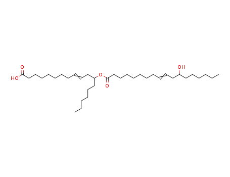 Molecular Structure of 45317-49-5 (12-ricinoloyloxy-octadec-9-enoic acid)