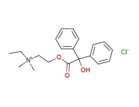 Ethanaminium, N-ethyl-2-[(hydroxydiphenylacetyl)oxy]-N,N-dimethyl-, chloride (9CI)