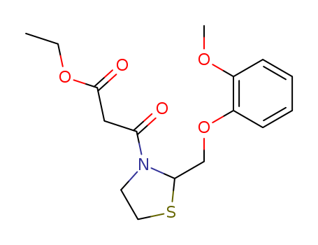 126145-23-1,ethyl 3-{(2R)-2-[(2-methoxyphenoxy)methyl]-1,3-thiazolidin-3-yl}-3-oxopropanoate,R-(+)-Moguisteine;R-Moguisteine