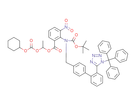 (+/-)-1-[[(cyclohexyloxy)carbonyl]oxy]ethyl 2-[(N-tert-butoxycarbonyl)-[[2'-[1-(triphenylmethyl)-1H-tetrazol-5-yl]biphenyl-4-yl]methyl]amino]-3-nitrobenzoate
