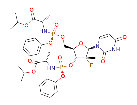 L-Alanine, N-[(S)-hydroxyphenoxyphosphinyl]-, 1-Methylethyl ester, (P→3'),(P'→5')-diester with (2'R)-2'-deoxy-2'-fluoro-2'-Methyluridine