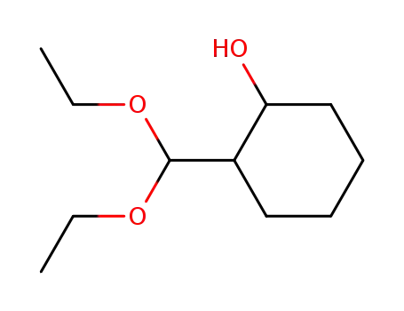 Molecular Structure of 89186-00-5 (Cyclohexanol, 2-(diethoxymethyl)-)