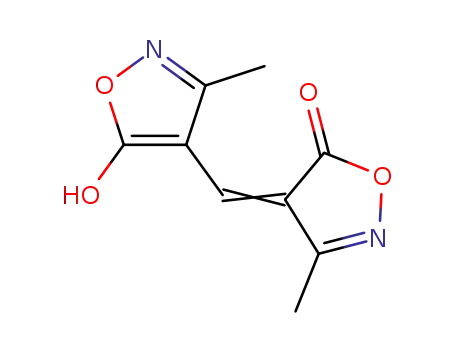 Molecular Structure of 14532-32-2 (4-[(5-hydroxy-3-methylisoxazol-4-yl)methylene]-3-methyl-(4H)isoxazol-5-one)