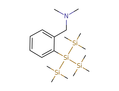 Molecular Structure of 155570-15-3 (1-<(N,N-dimethylamino)methyl>-2-<tris(trimethylsilyl)silyl>benzene)