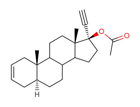 Molecular Structure of 124-85-6 (17-ethynylandrost-2-ene-17-ol-17-acetate)