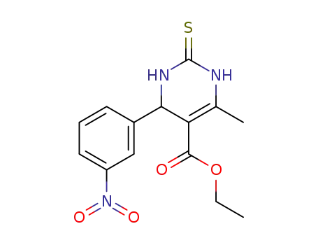 Molecular Structure of 914915-59-6 (ethyl 6-methyl-4-(3-nitrophenyl)-2-thioxo-1,2,3,4-tetrahydropyrimidin-5-carboxylate)