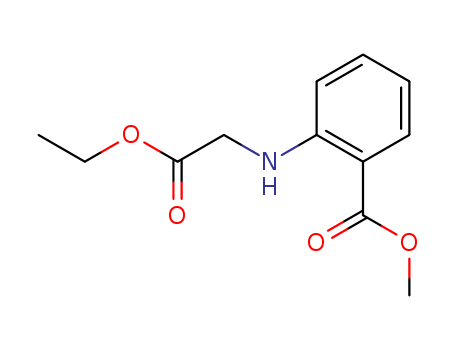 Molecular Structure of 194278-12-1 (Benzoic acid, 2-[(2-ethoxy-2-oxoethyl)amino]-, methyl ester)