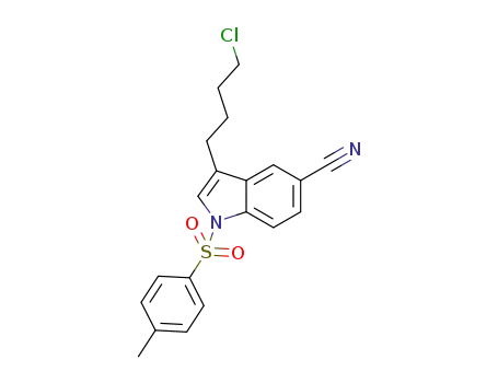 Molecular Structure of 1398358-69-4 (1-p-toluenesulfonyl-3-(4-chlorobutyl)-5-cyanoindole)