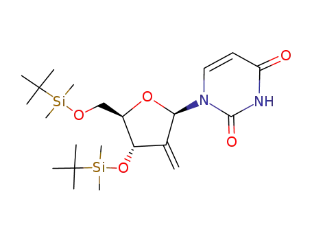 Molecular Structure of 134660-24-5 (1-((2R,5R)-4-((tert-butyldimethylsilyl)oxy)-5-((tert-butyldimethylsilyl)oxy)tetrahydrofuran-2-yl)pyrimidine-2,4 (1H,3H)-dione)