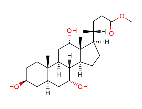Molecular Structure of 14772-93-1 (methyl 3β,7α,12α-trihydroxy-5α-cholan-24-oate)