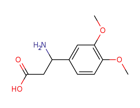 Molecular Structure of 34840-85-2 (3-Amino-3-(3,4-dimethoxy-phenyl)-propionic acid)