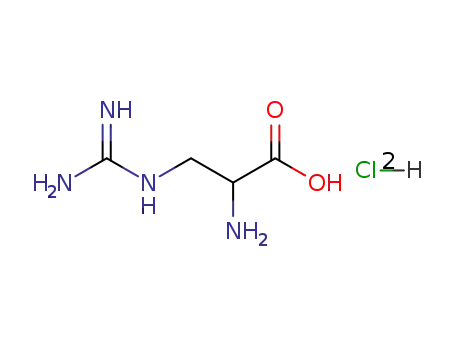 Molecular Structure of 1482-99-1 (L-2-AMINO-3-GUANIDINOPROPIONIC ACID HYDROCHLORIDE)