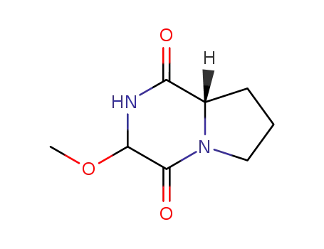 Molecular Structure of 205875-06-5 (Pyrrolo[1,2-a]pyrazine-1,4-dione, hexahydro-3-methoxy-, (8aS)- (9CI))