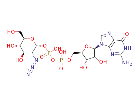 Molecular Structure of 1470066-92-2 (guanosine-5’-diphospho-2′′-azido-α-D-glucopyranosyl)