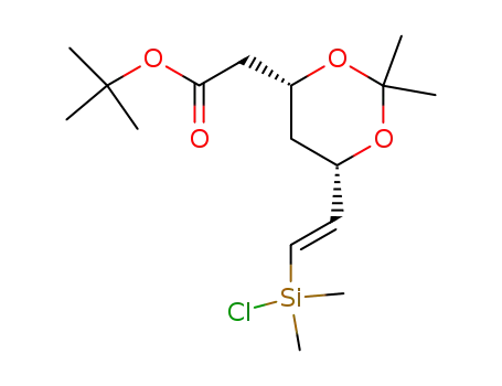 Molecular Structure of 153968-91-3 (t-butyl (3R,5S,6E)-3,5-isopropylidenedioxy-7-chlorodimethylsilyl-6-heptenoate)