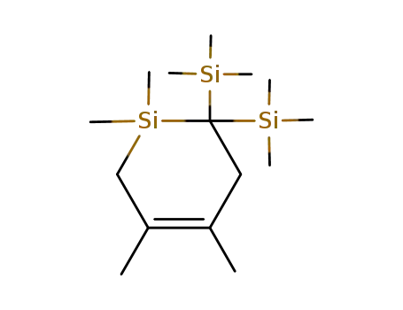 Molecular Structure of 62139-57-5 (Silacyclohex-3-ene, 1,1,3,4-tetramethyl-6,6-bis(trimethylsilyl)-)