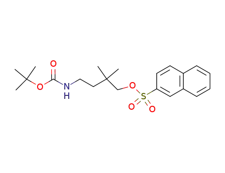 Molecular Structure of 1027174-15-7 (Naphthalene-2-sulfonic acid 4-tert-butoxycarbonylamino-2,2-dimethyl-butyl ester)
