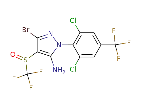 Molecular Structure of 120068-43-1 (5-amino-3-bromo-1-(2,6-dichloro-4-trifluoromethylphenyl)-4-trifluoromethylsulphinylpyrazole)