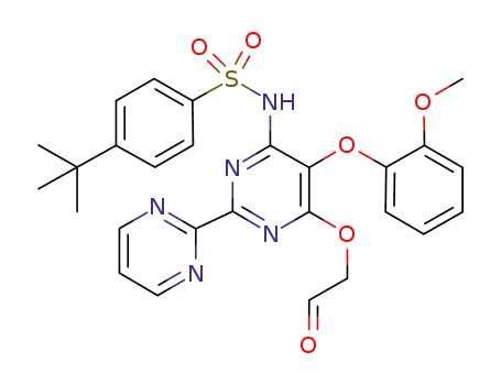 Molecular Structure of 1174918-30-9 (4-tert-butyl-N-(5-(2-methoxyphenoxy)-6-(2-oxoethoxy)-2,2′-bipyrimidin-4-yl)benzenesulfonamide)