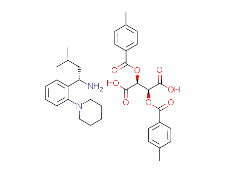 Molecular Structure of 1098066-89-7 ((S)-3-methyl-1-(2-piperidino-phenyl)-1-butylamine di-p-toluoyl-D-tartaric acid salt)